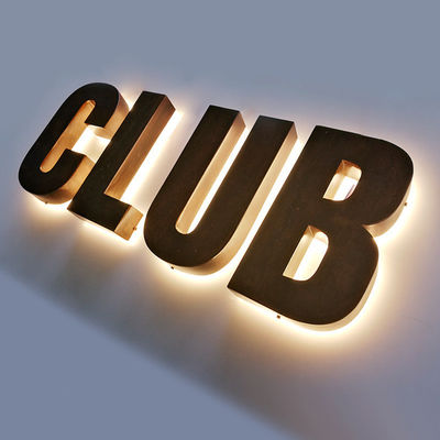Montage murale Signe rétroéclairé en métal pour une lampe à lettres LED 3D personnalisée en aluminium