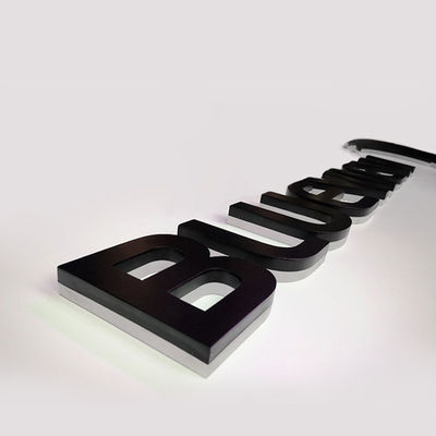 Montage murale Signe rétroéclairé en métal pour une lampe à lettres LED 3D personnalisée en aluminium