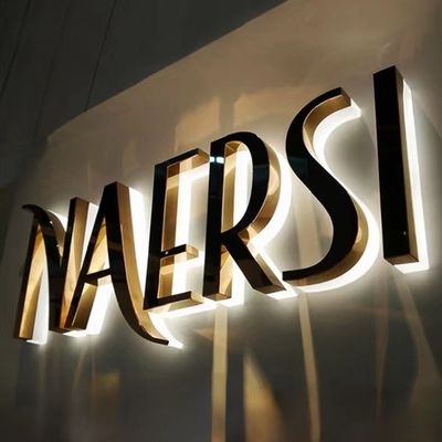 Office Décoration intérieure Nom Logo d'entreprise Panneau métallique LED Acrylique LED Panneau lumineux personnalisé