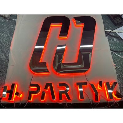 Signalisation rétroéclairée LED 3D personnalisée en métal PC acrylique pour les panneaux de signalisation murale en acier inoxydable
