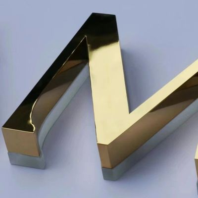 Signalisation rétroéclairée LED 3D personnalisée en métal PC acrylique pour les panneaux de signalisation murale en acier inoxydable
