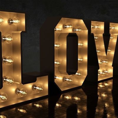 28 C Signe de marquise lumineuse personnalisée LED Table marquise Lettres de mariage Numéros d'amour ampoule