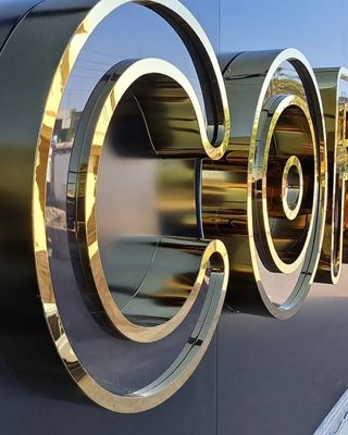 Logo personnalisé en acier inoxydable 3D intérieure lettre murale signe avec affichage d'effet lumineux