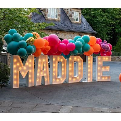12V Voltage d'entrée Grands lettres 3D éclairées Marry Me LED Marquee Sign pour le mariage
