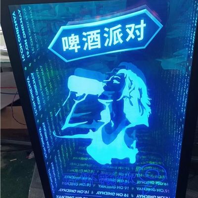 Verre trempé miroir 3D acrylique effet d'infini miroir 3D LED avec tension d'entrée 12V