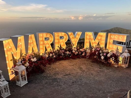 Personnalisé Veux-tu m'épouser Marquise éclairée lettres néon signe pour la proposition de mariage