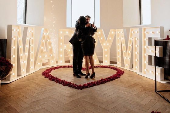 Marquise de mariage éclaire les lettres Signe au néon pour la décoration personnalisée