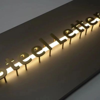 Signes LED en acier inoxydable pour la publicité de bureau
