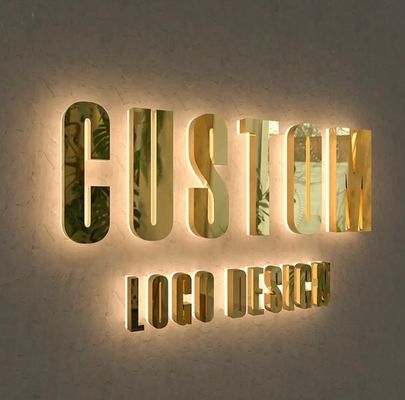 Logo des lettres murales de bureau en LED 3D pour la signalisation publicitaire commerciale métallique personnalisée