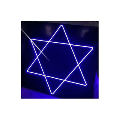 Le signe de sa salle de bain avec une lumière néon et un signe de paix