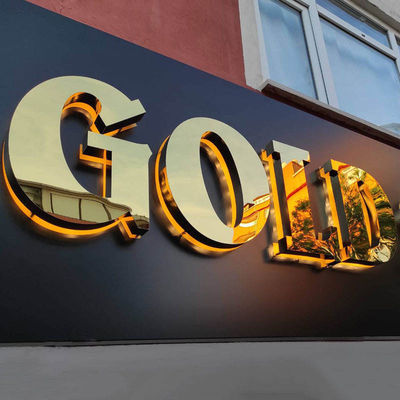 Logo d'entreprise personnalisé en extérieur Publicité En carton acrylique 3D Signage métallique rétroéclairé
