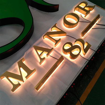 Logo d'entreprise personnalisé en extérieur Publicité En carton acrylique 3D Signage métallique rétroéclairé