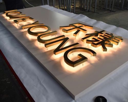 Panneau d'affichage et panneau d'affichage extérieur 3D LED rétroéclairage métallique inoxydable Lettres lumineuses
