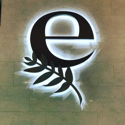 Signes métalliques fabriqués sur mesure avec une lettre en aluminium brossé et un éclairage arrière LED