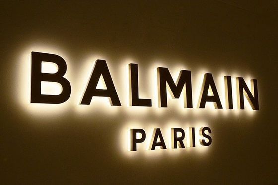 Propositions publicitaires Signalisation LED en métal inoxydable pour bâtiments commerciaux sur mesure