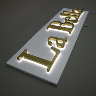 Lettres en acier inoxydable 3D personnalisées Signe Logo Signage doré Signes rétroéclairés faits pour les hôpitaux