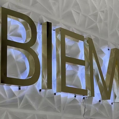 LED neige rétroéclairée acrylique LED 3D Sign for Office Logo personnalisé en acier inoxydable étanche