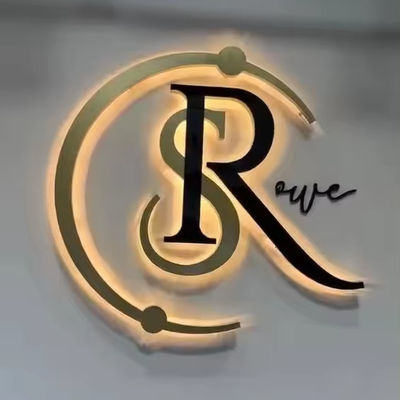 PVC rétro-éclairé Logo acrylique en acier inoxydable lettres personnalisées LED panneaux extérieurs et intérieurs